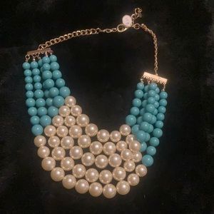 Pearl and turquoise statement necklace
